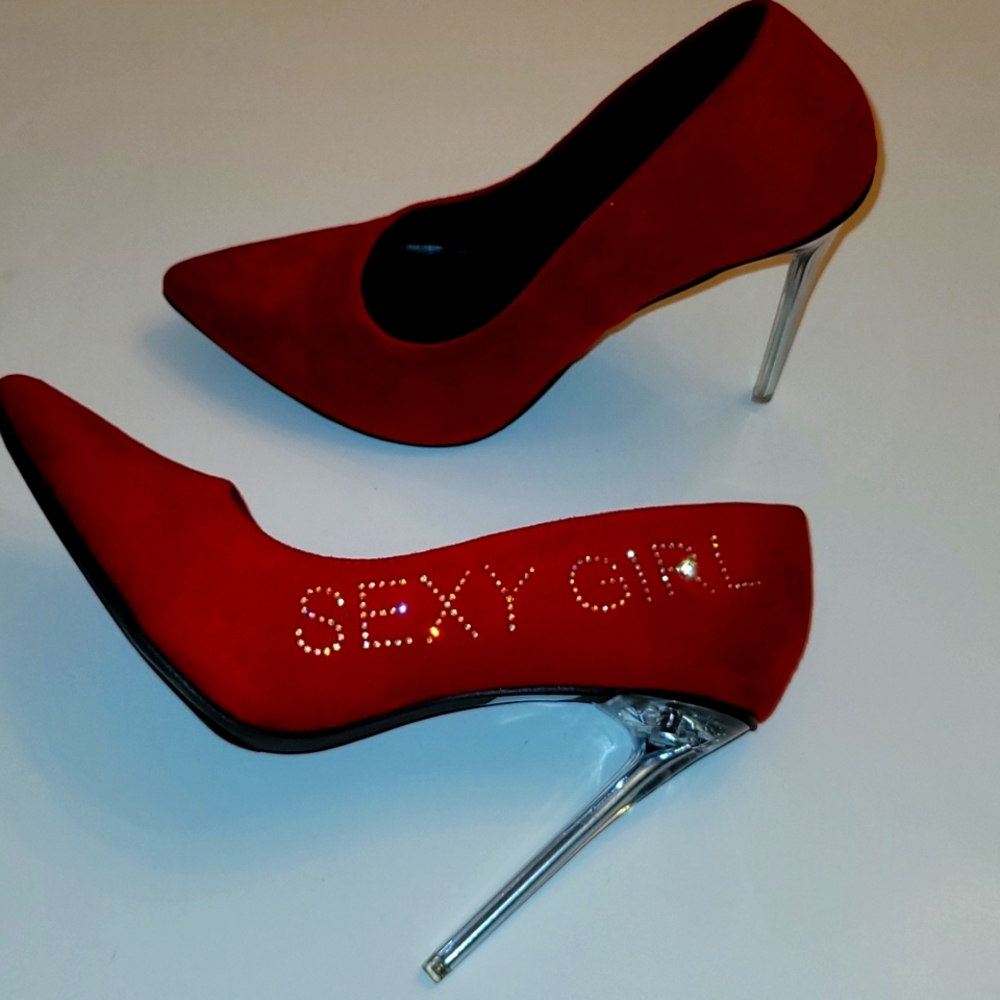 Red Crystal "Sexy Girl" High Heels 👠 - Picture 8 of 16